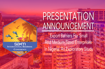 Export Barriers For Small And Medium-Sized Enterprises In Nigeria: An Exploratory Study