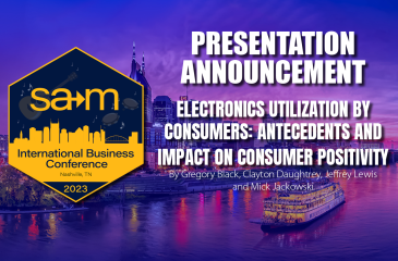 Presentation Announcement for Electronics Utilization By Consumers: Antecedents And Impact On Consumer Positivity