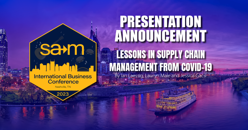 Presentation Announcement for Lessons in Supply Chain Management from COVID-19