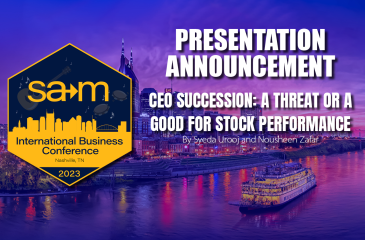 Presentation announcement for EO Succession: A threat or a Good for Stock Performance