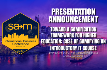 Presentation announcement for Toward a Gamification Framework for Higher Education: Case of Gamifying an Introductory IT Course
