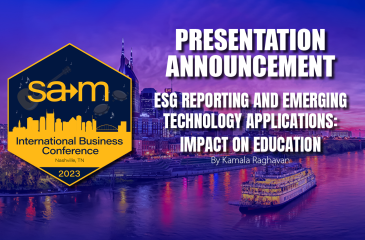 Presentation announcement for ESG Reporting And Emerging Technology Applications: Impact On Education