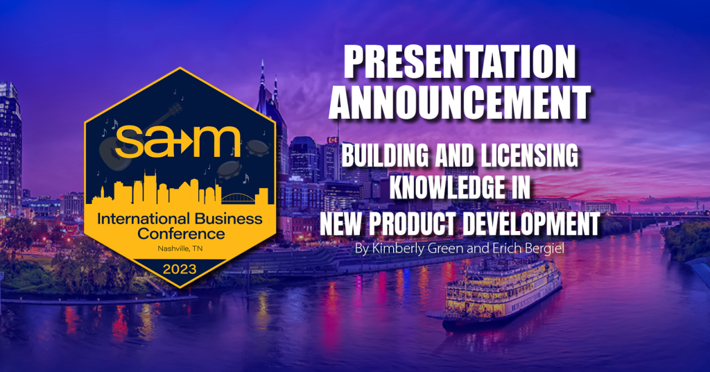 Presentation announcement for Building and Licensing Knowledge in New Product Development