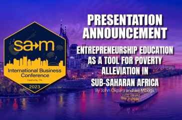 Presentation announcement for Entrepreneurship Education as a Tool for Poverty Alleviation in Sub-Saharan Africa