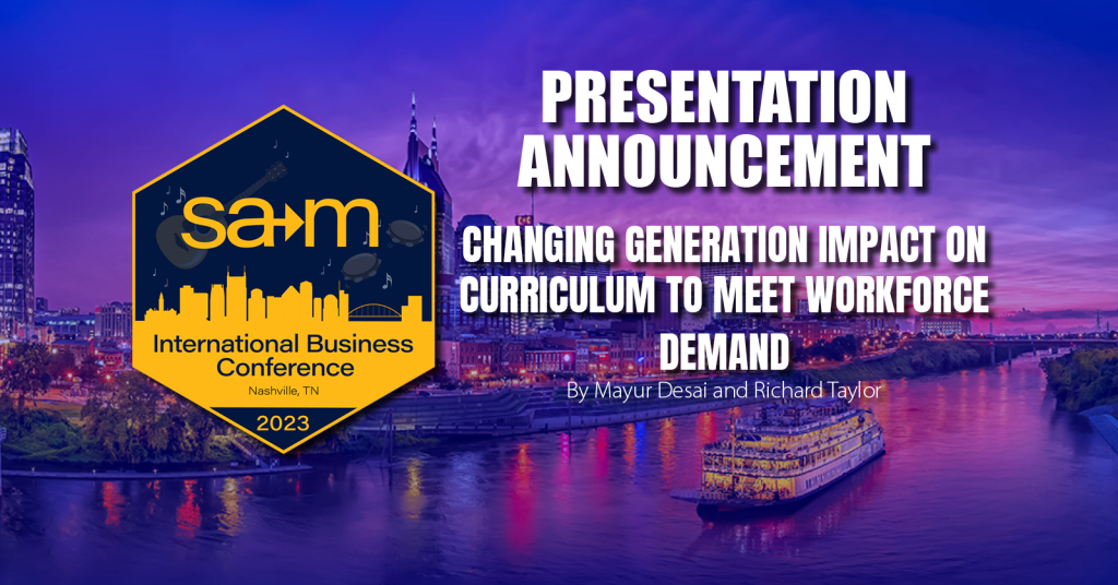 Presentation Announcement Slide for Changing Generation impact on Curriculum to meet Workforce demand