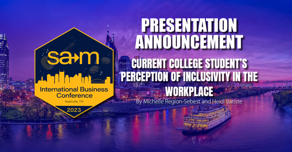Presentation Announcement Slide for Current College Student's Perception of Inclusivity in the Workplace