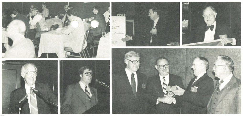 Black and white photo collage of the 1980 SAM Conference