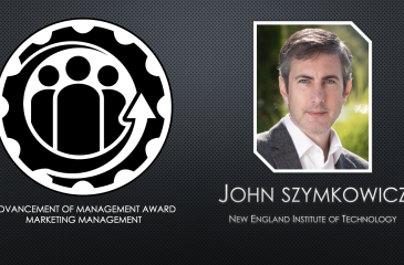 Award Recognition Tile for John Szymkowicz, Advancement of Management in Marketing Management Winner.