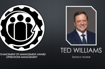 Award Recognition Tile for Ted Williams, Advancement of Management Award winning in Operations Management.