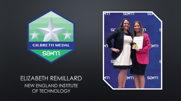 Award Recognition Tile for Elizabeth Remillard winner of the Frank & Lillian Gilbreth Medal