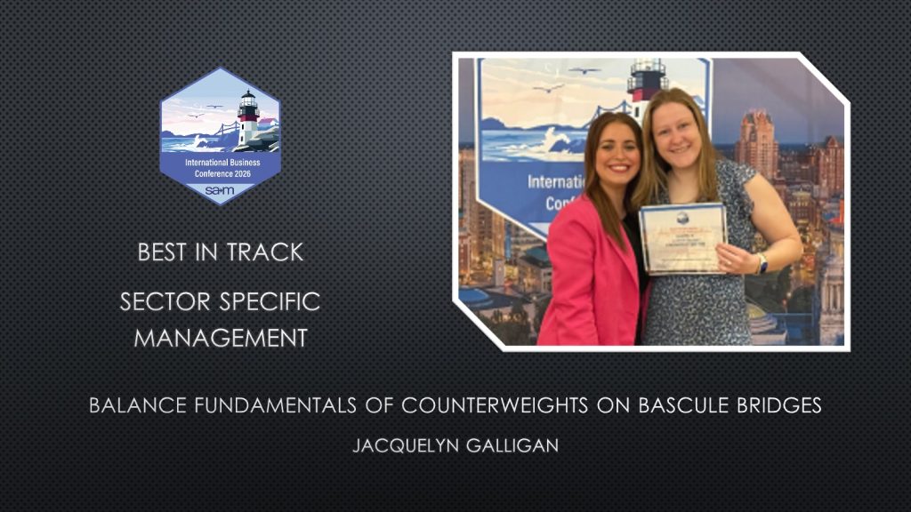 Award Notification Tile for Jacquelyn Galligan Best of Track Paper at the SAM International Business Conference.