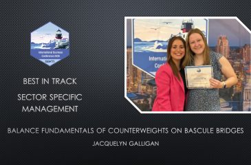 Award Notification Tile for Jacquelyn Galligan Best of Track Paper at the SAM International Business Conference.