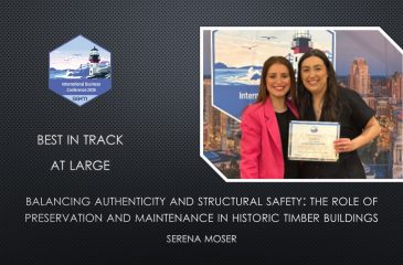 Award Notification Tile for Serena Moser Best of Track Paper at the SAM International Business Conference.