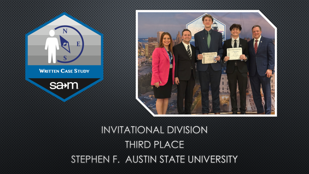 INVITATIONAL DIVISION THIRD PLACE STEPHEN F. AUSTIN STATE UNIVERSITY