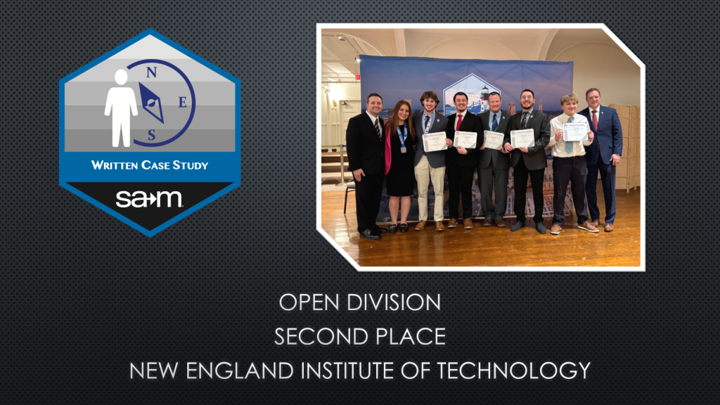OPEN DIVISION SECOND PLACE NEW ENGLAND INSTITUTE OF TECHNOLOGY