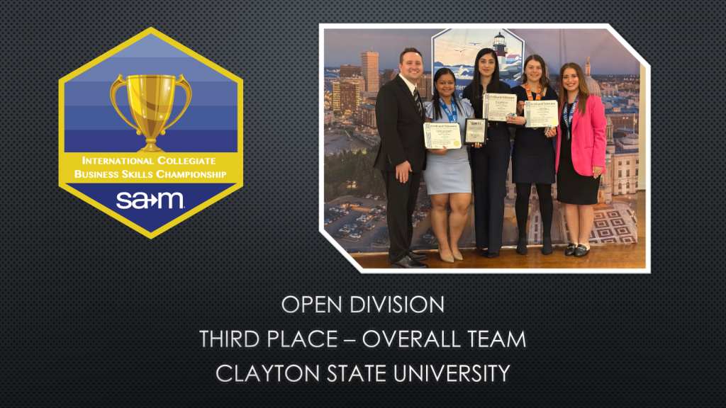 OPEN DIVISION THIRD PLACE – OVERALL TEAM CLAYTON STATE UNIVERSITY