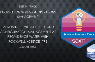 Award Notification Tile for Michael Price Best of Track Paper at the SAM International Business Conference.