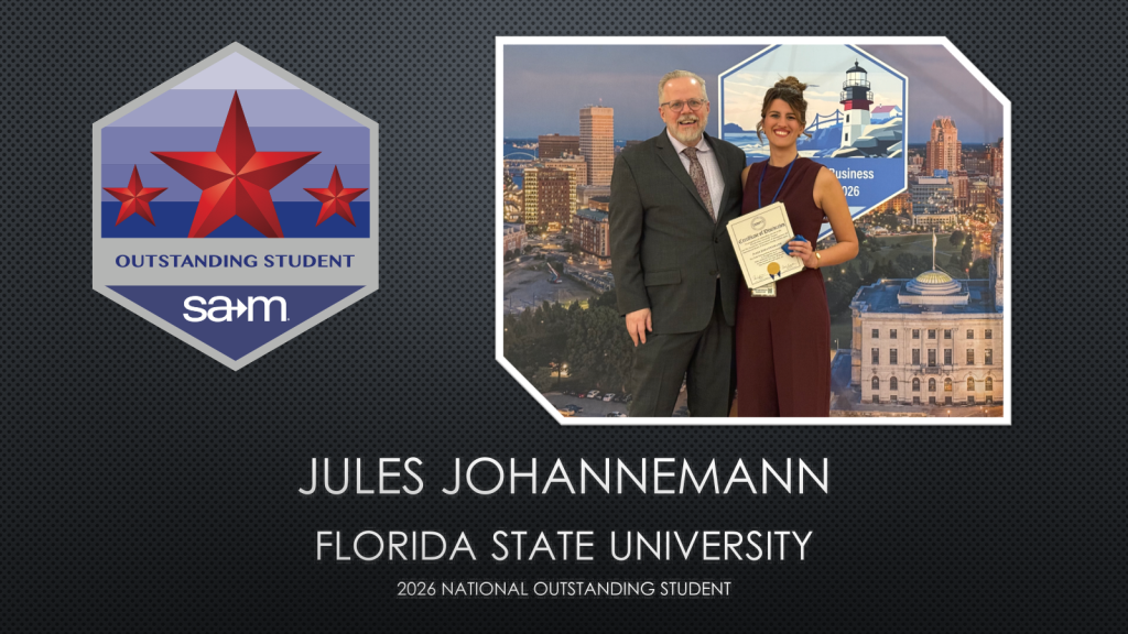Jules Johannemann, 2026 National Outstanding Student Award Winner Banner Image