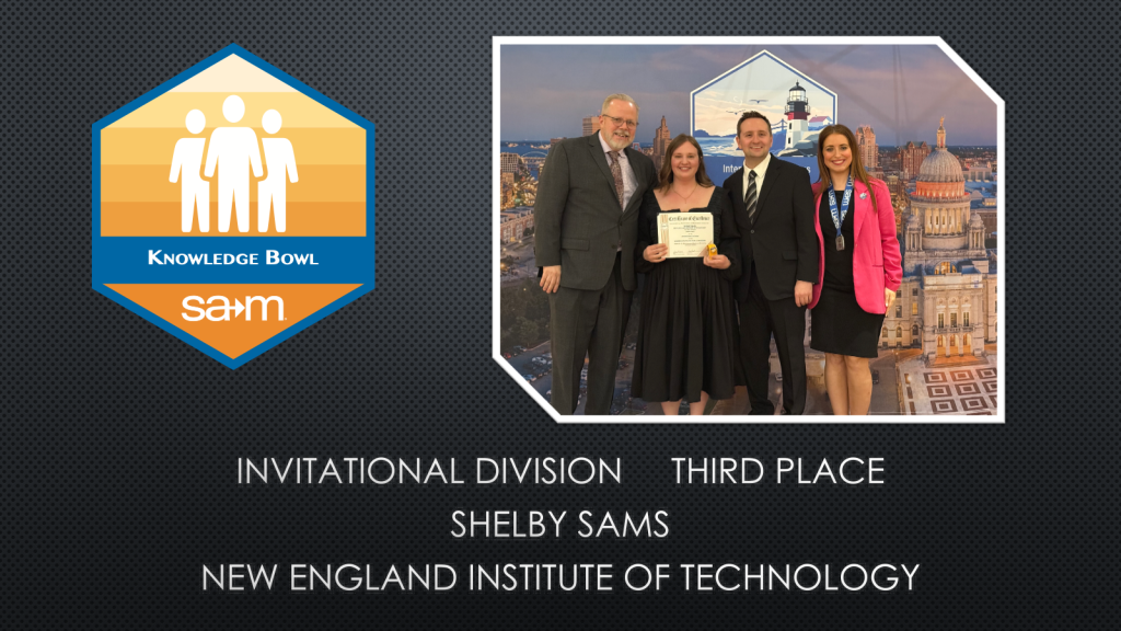 2026 Business Knowledge Bowl Winners Slide - Shelby Sams, Third Place, Invitational Division.