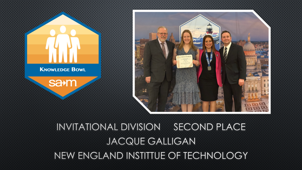 2026 Business Knowledge Bowl Winners Slide - Jacque Galligan, Second Place, Invitational Division.