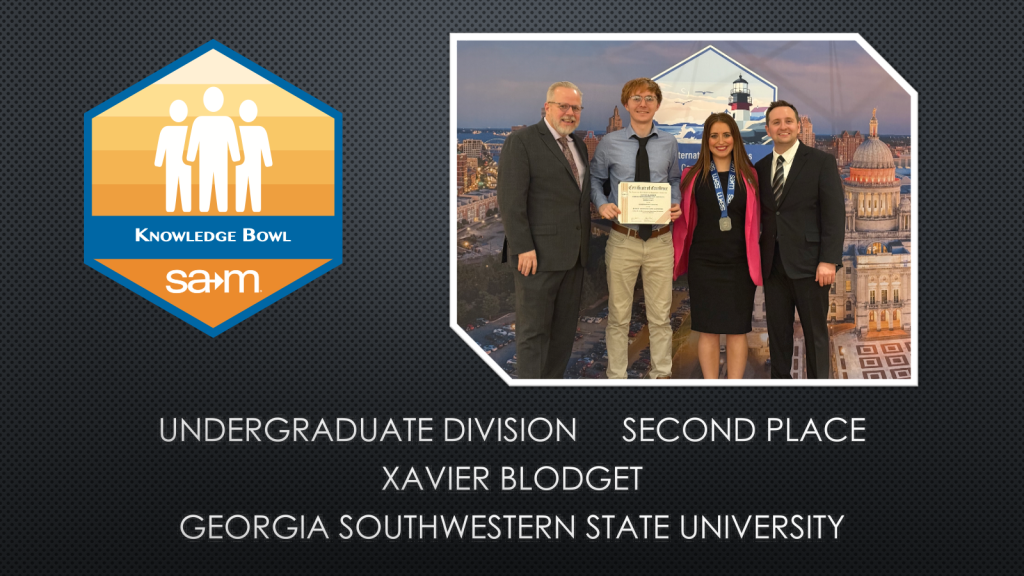2026 Business Knowledge Bowl Winners Slide - Xavier Blodget, Georgia Southwestern State University, Undergraduate Division.